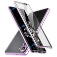 Etui do Samsung Galaxy S23 Plus, Magnetic Dual Glass, fioletowe