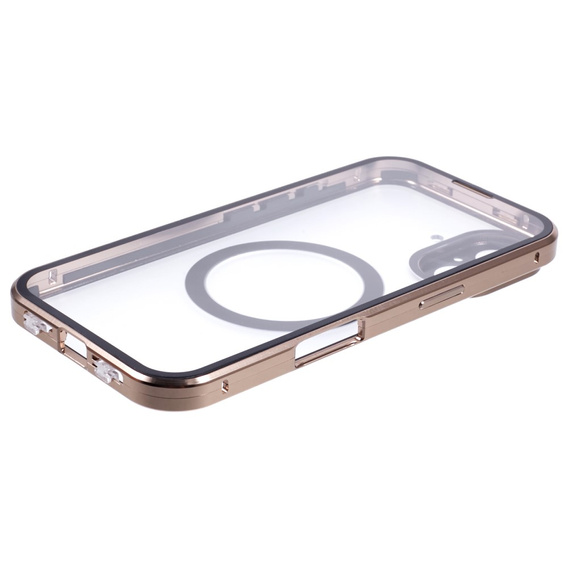 Etui Magnetic Dual Glass MagSafe do iPhone 16, złote