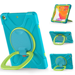 Etui dla dzieci do iPad 10.2" 2021/2020/2019 (9/8/7 gen.), Pancerne, dziecięce, Niebieskie / zielone