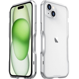 Etui LUPHIE do iPhone 15, Armor Bumper, srebrne