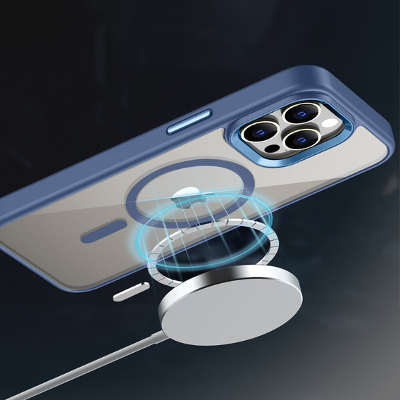 Etui Magnetyczne do Magsafe do iPhone 15 Pro, niebieskie