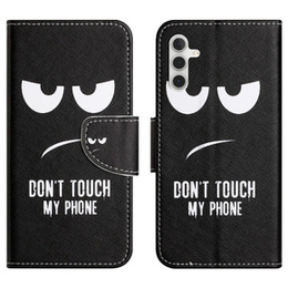 Etui z klapką do Samsung Galaxy M15 5G, Wallet, Don't Touch My Phone czarne