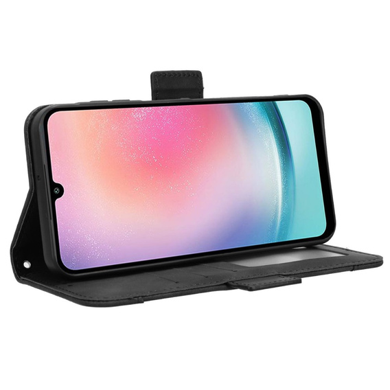 Etui z klapką do Samsung Galaxy M55 5G, Card Slot, czarne