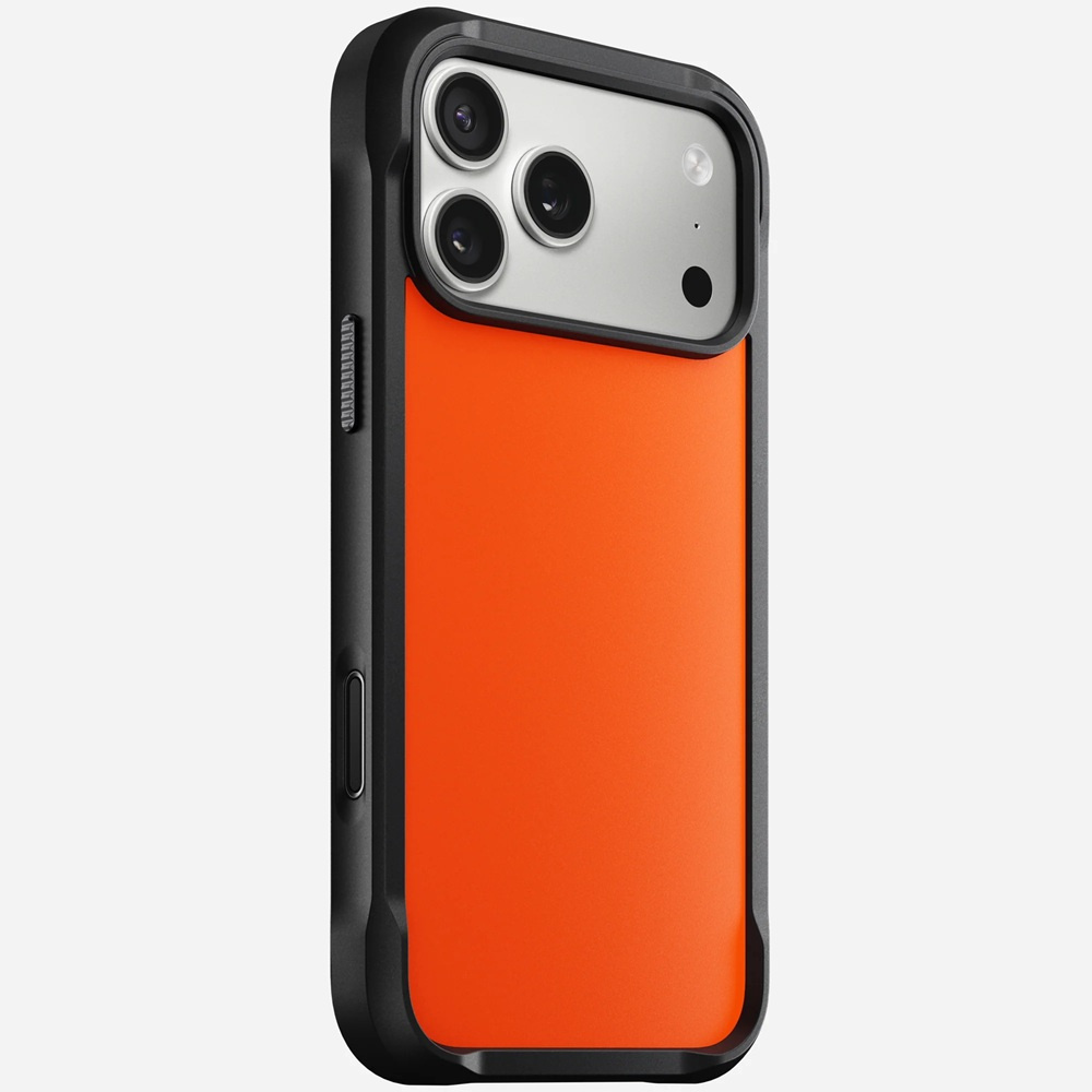 Widok pomarkańczowych plecków w etui Nomad Rugged Case