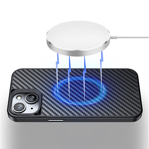 Etui Kevlar MagSafe do iPhone 14 Plus, TPU + Włókno węglowe