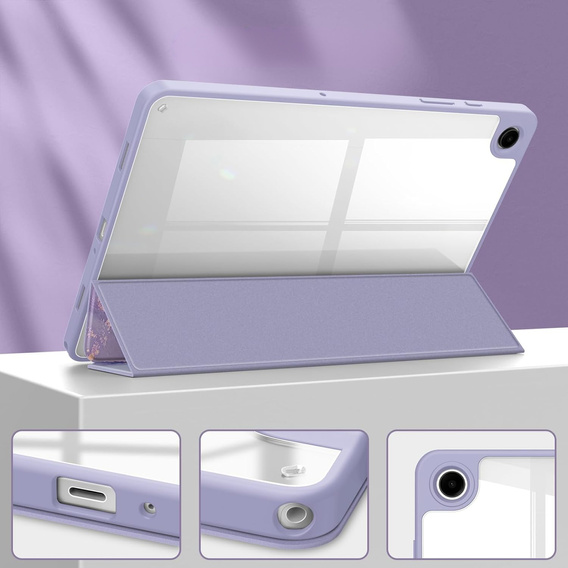 Stylowe etui do Samsung Galaxy Tab A9+ – Smartcase Hybrid Marble fioletowe