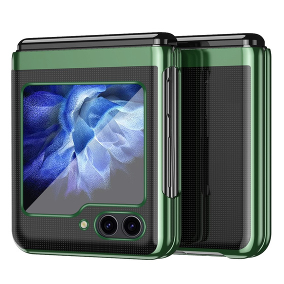 Etui do Samsung Galaxy Z Flip7 FE / Z Flip6, PC Case, przezroczyste / zielone