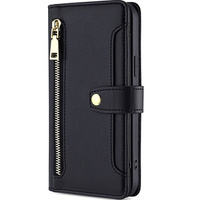 Etui z klapką do Samsung Galaxy S23, Wallet Zipper Pocket, czarne