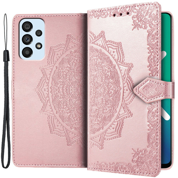 Etui z klapką do Samsung Galaxy A53 5G, Mandala, różowe