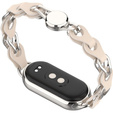 Kobieca bransoleta do Xiaomi Smart Band 10 / 9 / 8, beżowa / srebrna