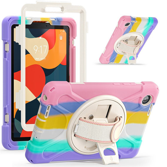Pancerne etui do Lenovo Tab One, z podstawką i paskiem na ramię – wielokolorowe