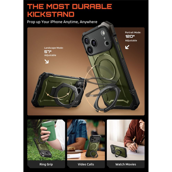 Etui Supcase do iPhone 17 Pro, Unicorn Beetle Grip Mag, Guldan