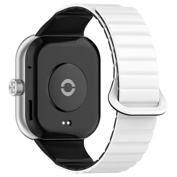 Pasek Silikonowy do Xiaomi Redmi Watch 4 / Xiaomi Smart Band 8 Pro / Xiaomi Smart Band 9 Pro, Biały/Czarny