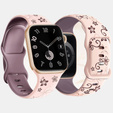 Pasek Silikonowy do Apple Watch 1/2/3/4/5/6/7/8/9/10/11/SE 38/40/41/42mm, Floral, Różowy / Fioletowy