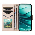 Etui z klapką do Xiaomi Redmi Note 14 Pro 5G / Xiaomi Redmi Note 14 Pro+ 5G / Xiaomi Poco X7 5G, Rhombus Crossbody Leather, beżowe