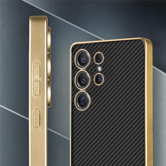 Etui do Samsung Galaxy S25 Ultra, GKK Leather, carbon czarne