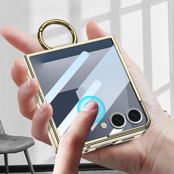 Etui Ring Holder do Samsung Galaxy Z Flip7 5G, złote