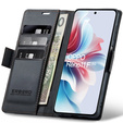 Etui do Oppo Reno 11F, ERBORD Glossy Litchi, portfel z klapką, czarne