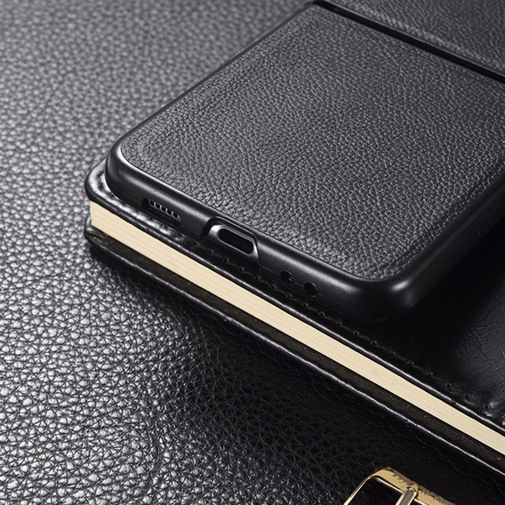 Etui Litchi Leather do Samsung Galaxy Z Flip 4, Black