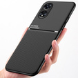 Etui do Oppo A17, z blaszką do uchwytów samochodowych, Czarne