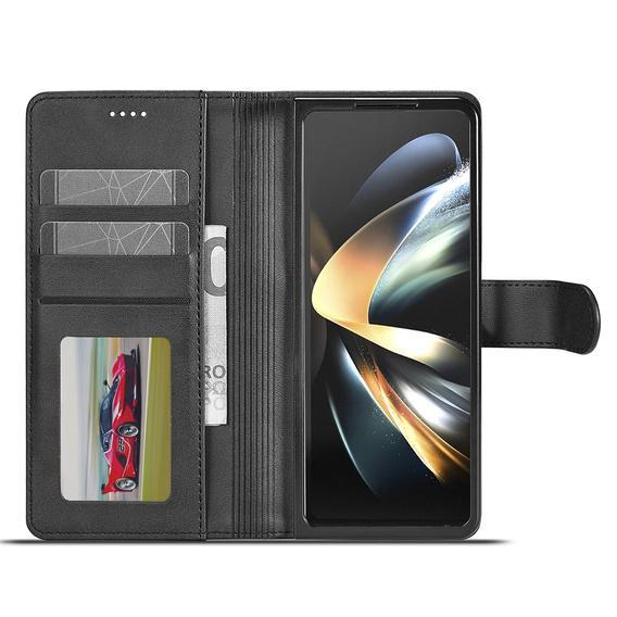 Etui z klapką do Samsung Galaxy Z Fold6 5G, LC.IMEEKE, czarne