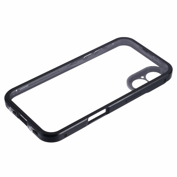 Etui do iPhone 16, Magnetic Dual Glass, czarne