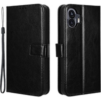 Etui z klapką do Nothing Phone 2, Crazy Horse Wallet, czarne