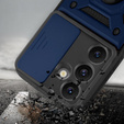 Etui pancerne do Samsung Galaxy S24 FE, CamShield Slide, niebieskie