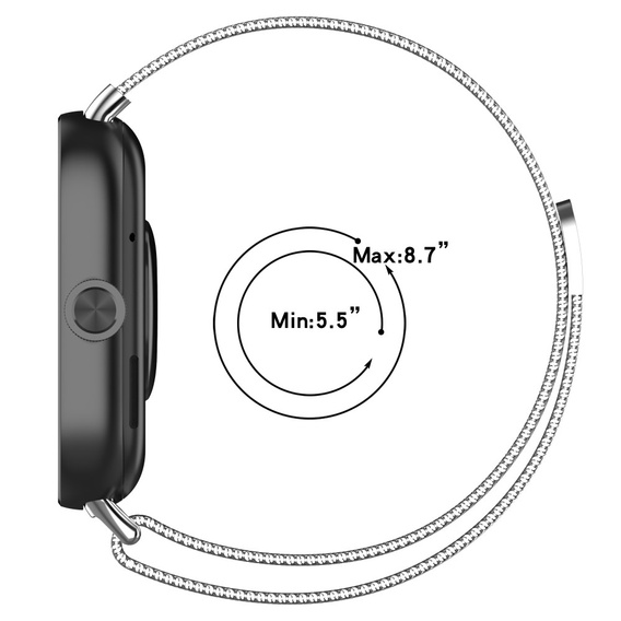 Pasek Bransoleta Milanese do Xiaomi Redmi Watch 4 / Xiaomi Smart Band 8 Pro / Xiaomi Smart Band 9 Pro, Srebrna