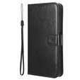 Etui z klapką do Infinix Hot 50i 4G, Crazy Horse Wallet, czarne