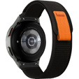 Pasek Nylonowy do Samsung Galaxy Watch 4/5/6/7/FE 40/42/43/44/45/46/47mm, Czarny / Pomarańczowy