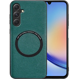 Etui do Samsung Galaxy A34 5G, Leather Hybrid MagSafe, zielone