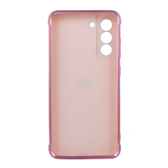 Etui do Samsung Galaxy S21 FE, Electro heart, różowe rose gold