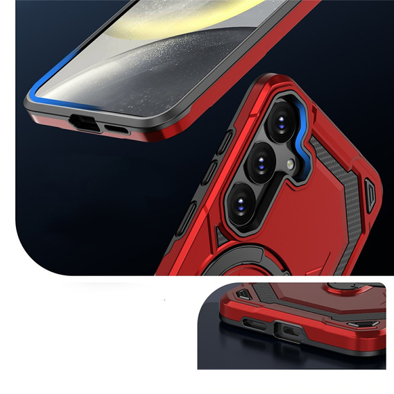 Etui magnetyczne do Samsung Galaxy A57 5G z podstawką, czerwone