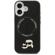 Etui Karl Lagerfeld do iPhone 17, Karl & Choupette Heads Pins & Logo, do MagSafe, czarne