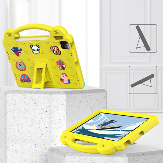 Etui do iPad 11" 2025 A16 (11 gen.) / iPad 10.9" 2022 (10 gen.), Cute Patterns, z podstawką, Żółte