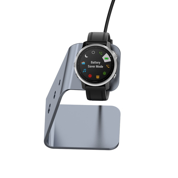 Aluminiowa Stacja Dokująca z kablem USB do zegarków Garmin, Szara