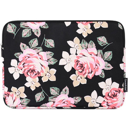 Etui na Laptopa 13" z Nadrukiem Różanym - Czarne