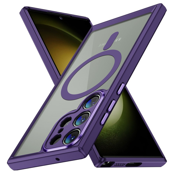 Etui do Samsung Galaxy S24 Ultra, ERBORD Impact Guard, do MagSafe, ciemnofioletowe