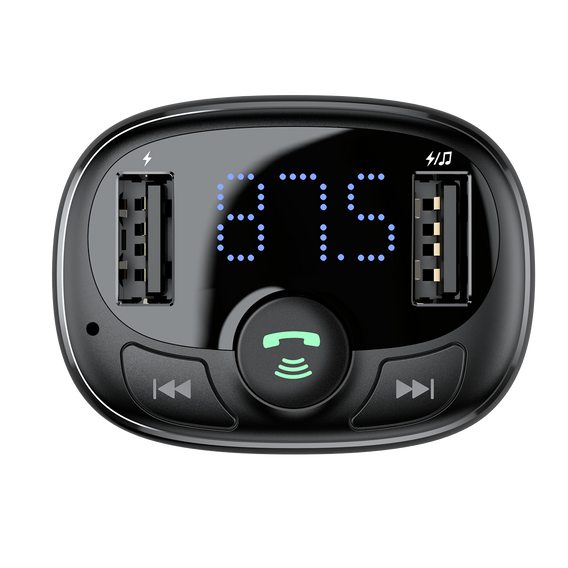 Baseus transmiter FM T-Shaped S-09A – Bluetooth MP3 + ładowarka samochodowa - czarna