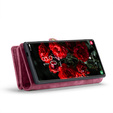 Etui CASEME do Samsung Galaxy S25 Ultra, Retro Leather Wallet, z paskiem, czerwone