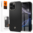 Etui Spigen do iPhone 16 Pro Max, Enzo Aramid MagSafe, carbon czarne + Szkło Hartowane 9H