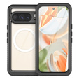 Etui Wodoodporne IP68 do Google Pixel 10 Pro, Redpepper, do MagSafe, przezroczyste z czarną ramką