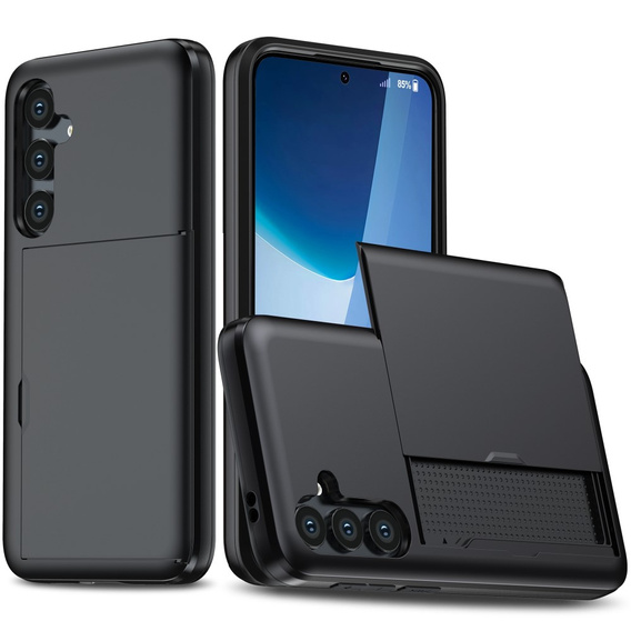 Etui do Samsung Galaxy A56 5G, Sliding Card Holder, czarne