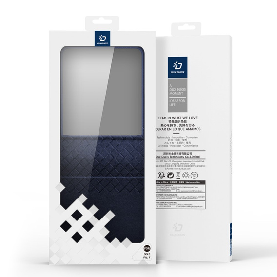 Etui Dux Ducis Bril Series do Samsung Galaxy Z Flip7 5G – niebieskie, skórzane