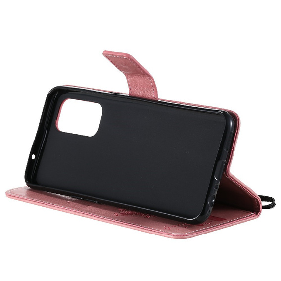 Etui Wallet do Oppo Reno5 5G, Tree and Cat, Pink