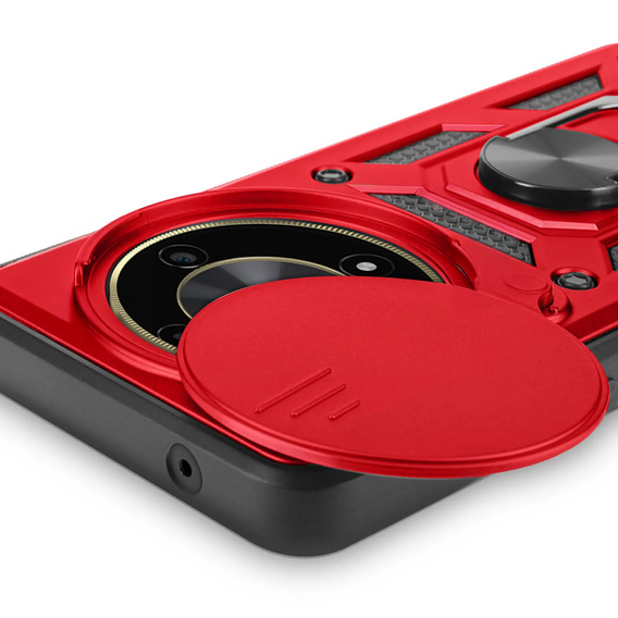 Etui pancerne do Honor Magic 8 Lite, CamShield Slide, czerwone