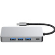 Tech-Protect HB05 Hub Adapter 9 w 1 TYPE-C + USB2.0 + USB3.0 + HDMI 4K 60HZ + SD/TF + PD100W + RJ45, Szary