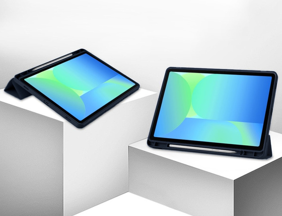 Etui do Samsung Galaxy Tab S10 FE+ Plus, Smartcase z miejscem na rysik, granatowe