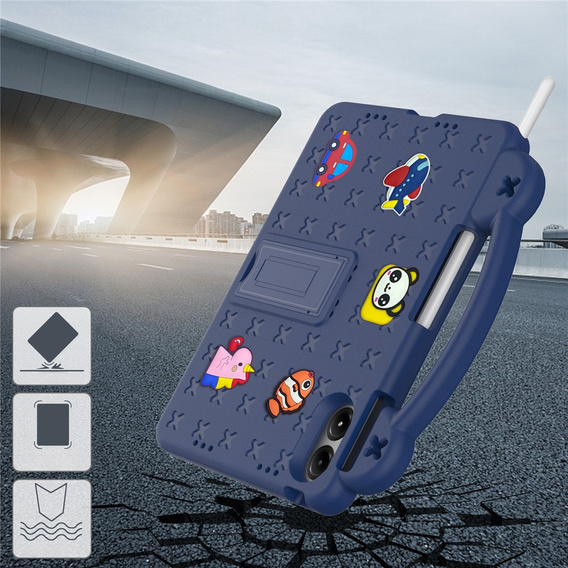 Etui do Xiaomi Redmi Pad 2 Pro, Cute Patterns, z podstawką, granatowe